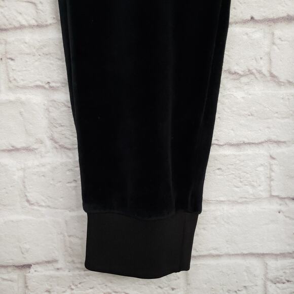 Juicy Couture 90s Y2K Black Velour Track Pants Drawstring Elastic Waist Bling XL - Picture 8 of 12
